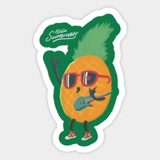 Pineapple Rock Star Sticker